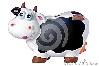 Cow Piggybank Blackboard Copyspace Isolated Stock Photo