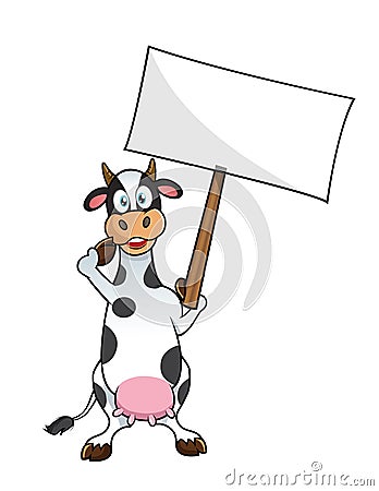 Cow protesting Vector Illustration