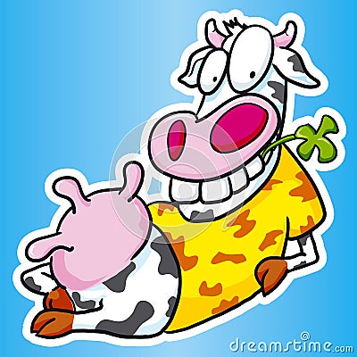 Cow relaxing Vector Illustration