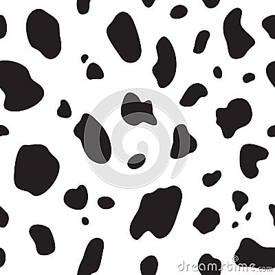 Cow seamless pattern. Black and white cow spots. Vector Vector Illustration