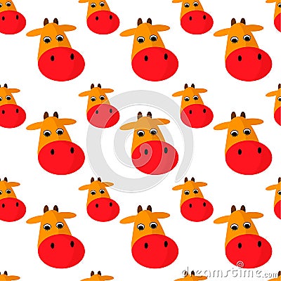 Cow seamless pattern Vector Illustration