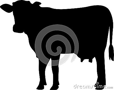 Cow Silhouette Vector Illustration