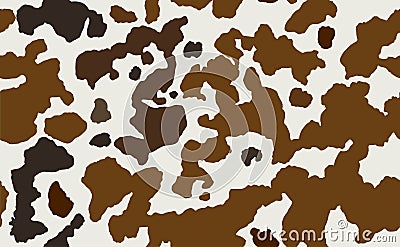 Cow skin in brown and white spotted, seamless pattern, animal texture Vector Illustration