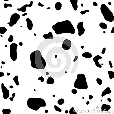 Cow skin. Dalmatians dog spots. animal skin seamless pattern. Animal print texture. Vector Illustration