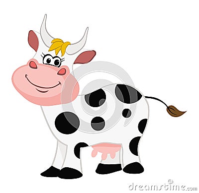 Cow smiling Cartoon Illustration