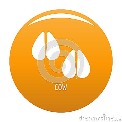 Cow step icon vector orange Vector Illustration