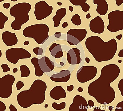 Cow texture pattern repeated seamless brown beige lactic chocolate animal jungle print spot skin fur Vector Illustration