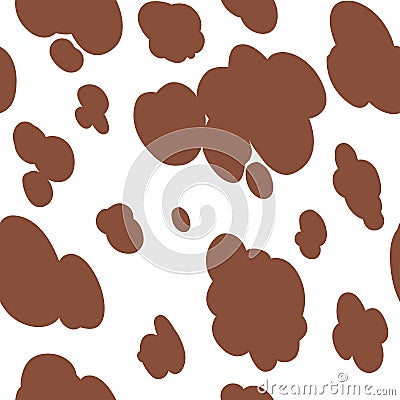 Cow texture pattern repeated seamless chocolate animal jungle print spot skin cloud Vector Illustration