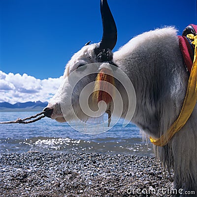 Cow in Tibet Stock Photo