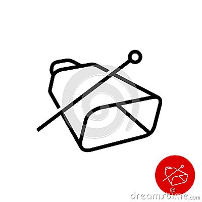 Cowbell icon. Simple linear style cow bell with stick symbol. Vector Illustration