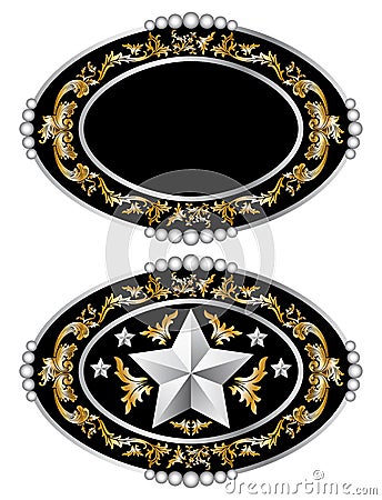 Cowboy belt buckle design I vector Vector Illustration