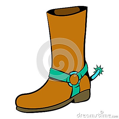 Cowboy boot icon, icon cartoon Vector Illustration