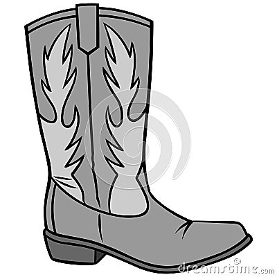 Cowboy Boot Illustration Vector Illustration