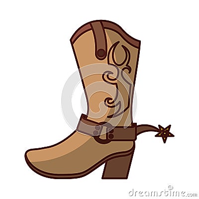 Cowboy boot shoe icon Vector Illustration