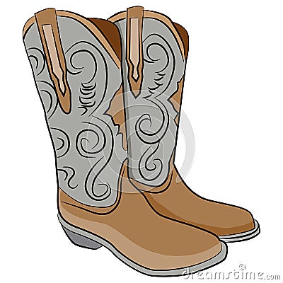 Cowboy Boots Cartoon Vector Illustration