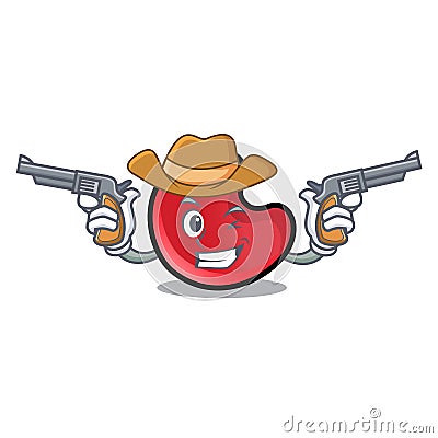 Cowboy candy moon character cartoon Vector Illustration