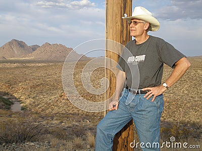 Cowboy in the desert Editorial Stock Photo