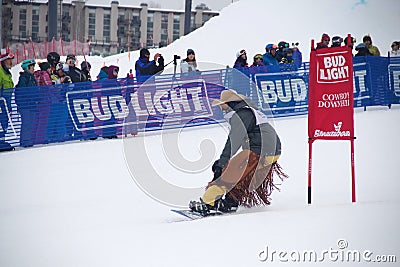 Cowboy Downhill Stampede Editorial Stock Photo