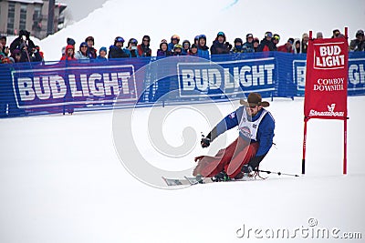 Cowboy Downhill Stampede Editorial Stock Photo