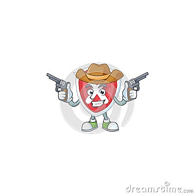 Cowboy emblem cross shield for bacteria prevention Vector Illustration