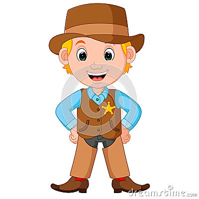 cowboy with a gun Vector Illustration