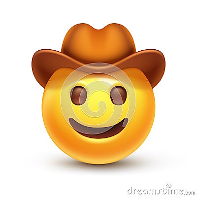 Cowboy hat emoji Vector Illustration