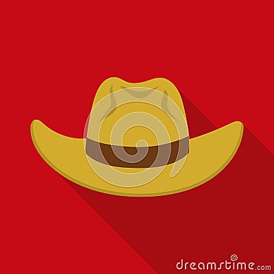 Cowboy hat icon in flat style isolated on white background. Hats symbol stock vector illustration. Vector Illustration