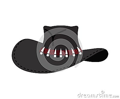 Cowboy hat isolated. Australian Crocodile Hunter Cap Vector Illustration