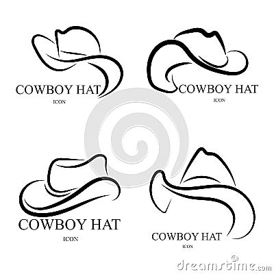 cowboy hat logo icon vector design template Vector Illustration