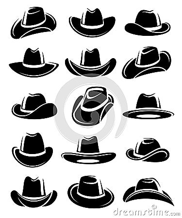Cowboy hat set. Vector Vector Illustration