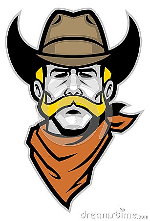 Cowboy head mascot Vector Illustration