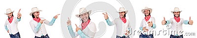 Cowboy isolated on the white background Stock Photo