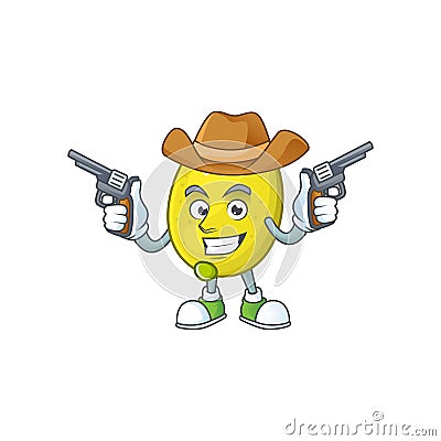 Cowboy lemon cartoon character for recipe food Vector Illustration