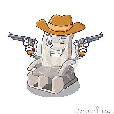 Cowboy massage chair isolated in the character Vector Illustration