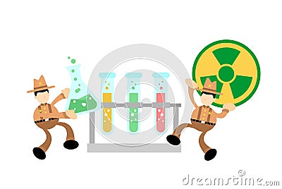 cowboy america stop hazardous skull alert danger toxic laboratory formula cartoon doodle flat design vector illustration Vector Illustration