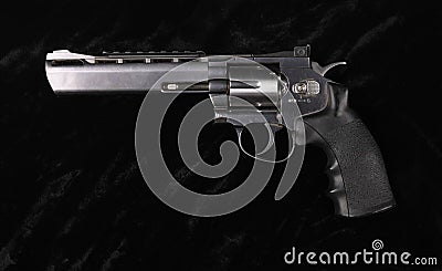 cowboy revolver on black background Stock Photo