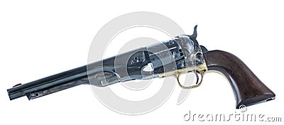 Cowboy Revolver Isolated on White Background Stock Photo