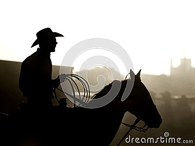 Cowboy at rodeo Stock Photo