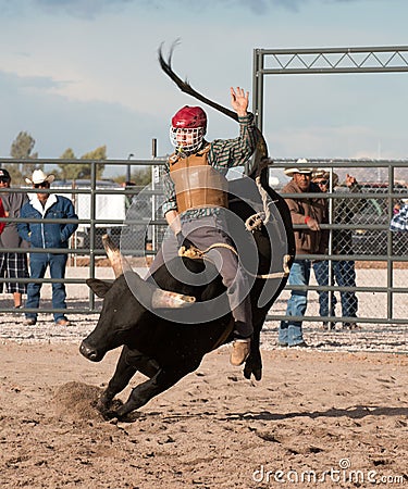 Cowboy Rodeo Bull Riding Editorial Stock Photo