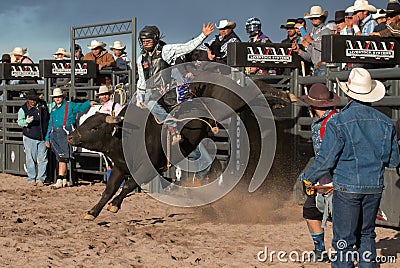 Cowboy Rodeo Bull Riding Editorial Stock Photo