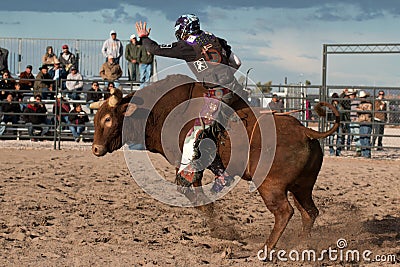 Cowboy Rodeo Bull Riding Editorial Stock Photo