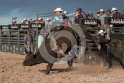 Cowboy Rodeo Bull Riding Editorial Stock Photo