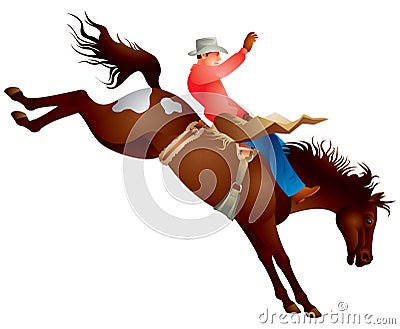 Cowboy rodeo horse Vector Illustration