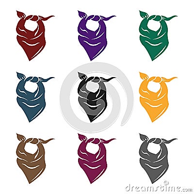 Cowboy scarf icon in black style isolated on white background. Wlid west symbol stock vector illustration. Vector Illustration
