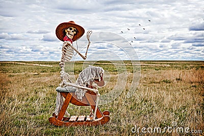 Cowboy Skeleton Stock Photo