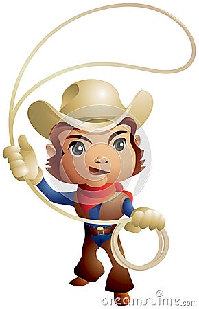 Cowboy throwing lasso Vector Illustration