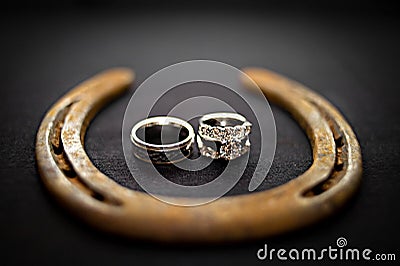 Cowboy Wedding Rings Stock Photo