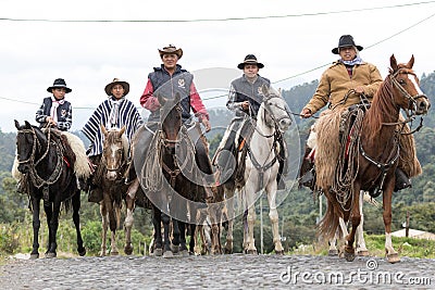 Cowboys from the Andes of Ecuador Editorial Stock Photo