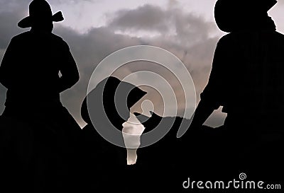 Cowboys Early Morning Roundup Stock Photo