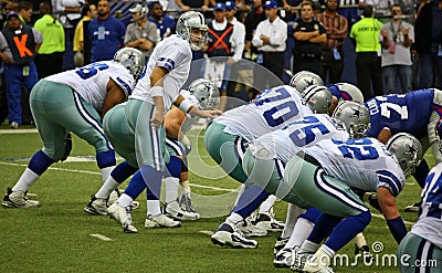 Cowboys Romo Offensive Line Editorial Stock Photo